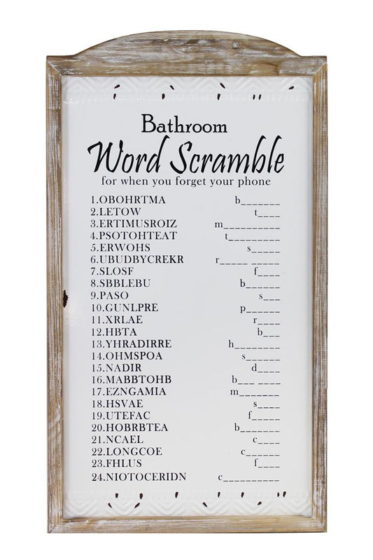 Bathroom Word Scramble SIgn